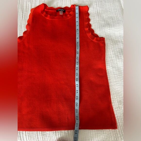 Cable & Gauge Women’s Orange Scalloped Tank Top Rayon Blend Size Large - Picture 10 of 10